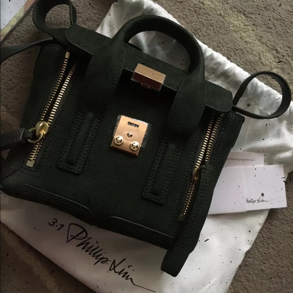 3.1 Philip Lim Mini Pashli, Suede Dark Petrol.
